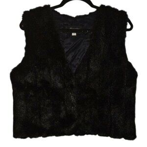 Black Faux Fur Vest Donna Sayers Fabulous Fur Size Small